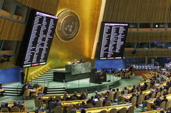 パレスチナ加盟を支持＝決議採択、日本など１４３カ国賛成―国連総会