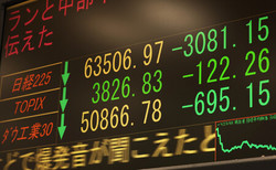 東京株急落、一時３１００円超安＝米利上げ観測、ハイテク株売りで
