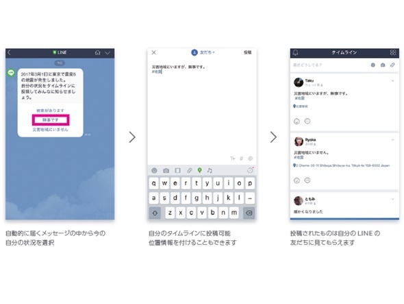 LINE、災害時の安否確認機能追加 | ニュープロダクツ | リスク対策.com